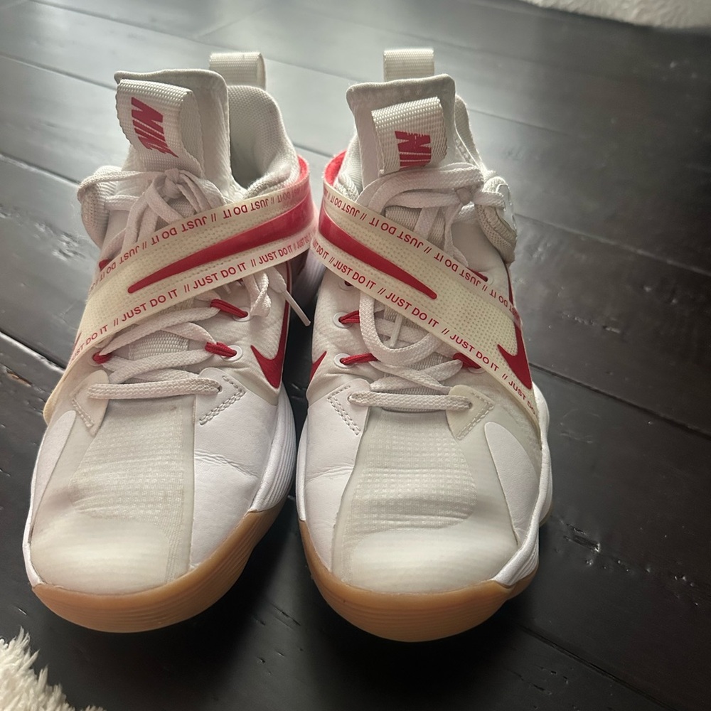 Nike White and Red Classic Sneakers